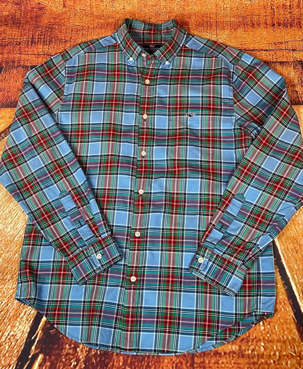 Vineyard Vines Classic Fit Tucker Shirt Size M Plaid Button Down